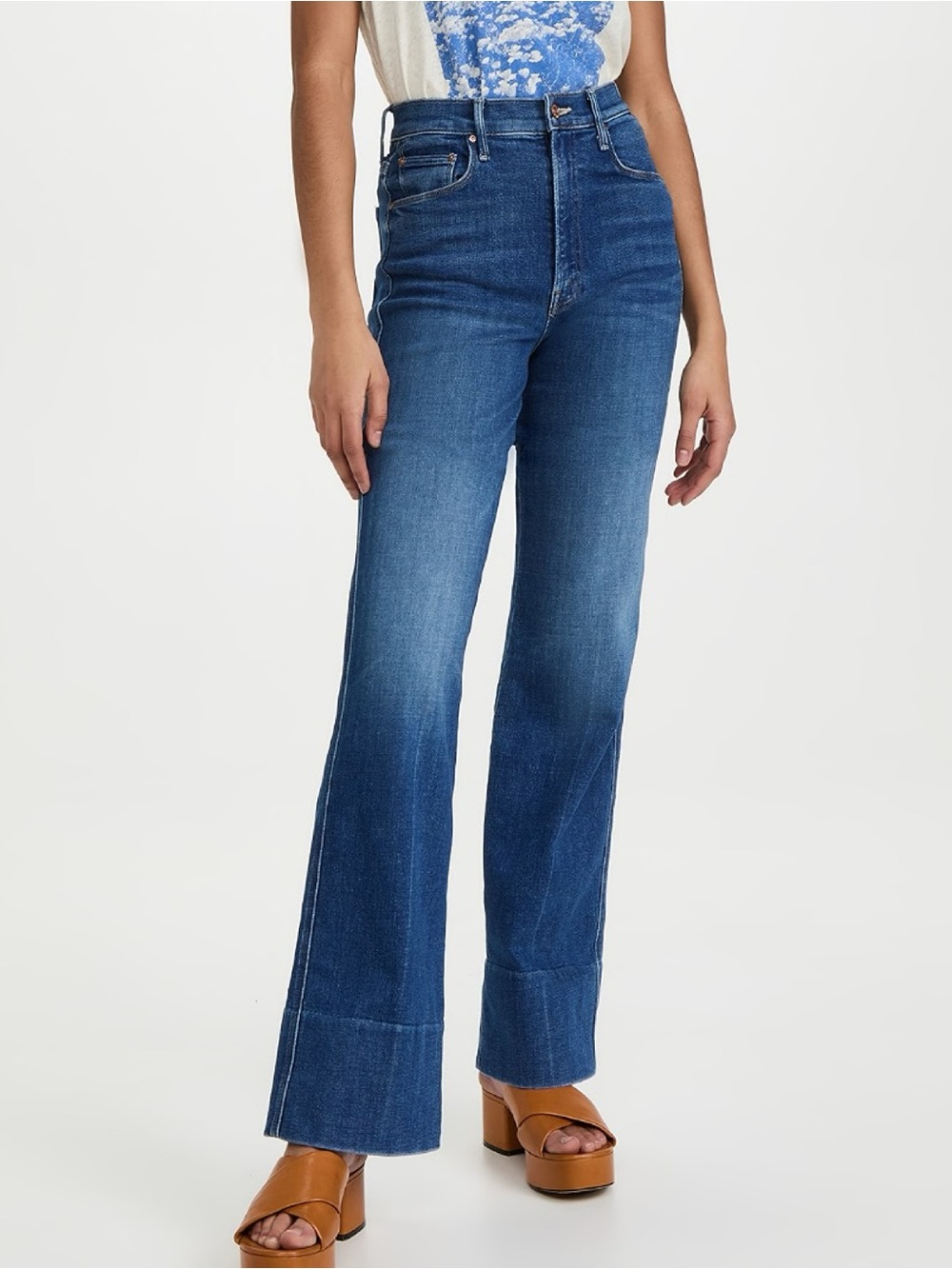 MOTHER The Maven Wide Hem Heel Jeans Size 27 Briefly Gorgeous High Rise Wide Leg